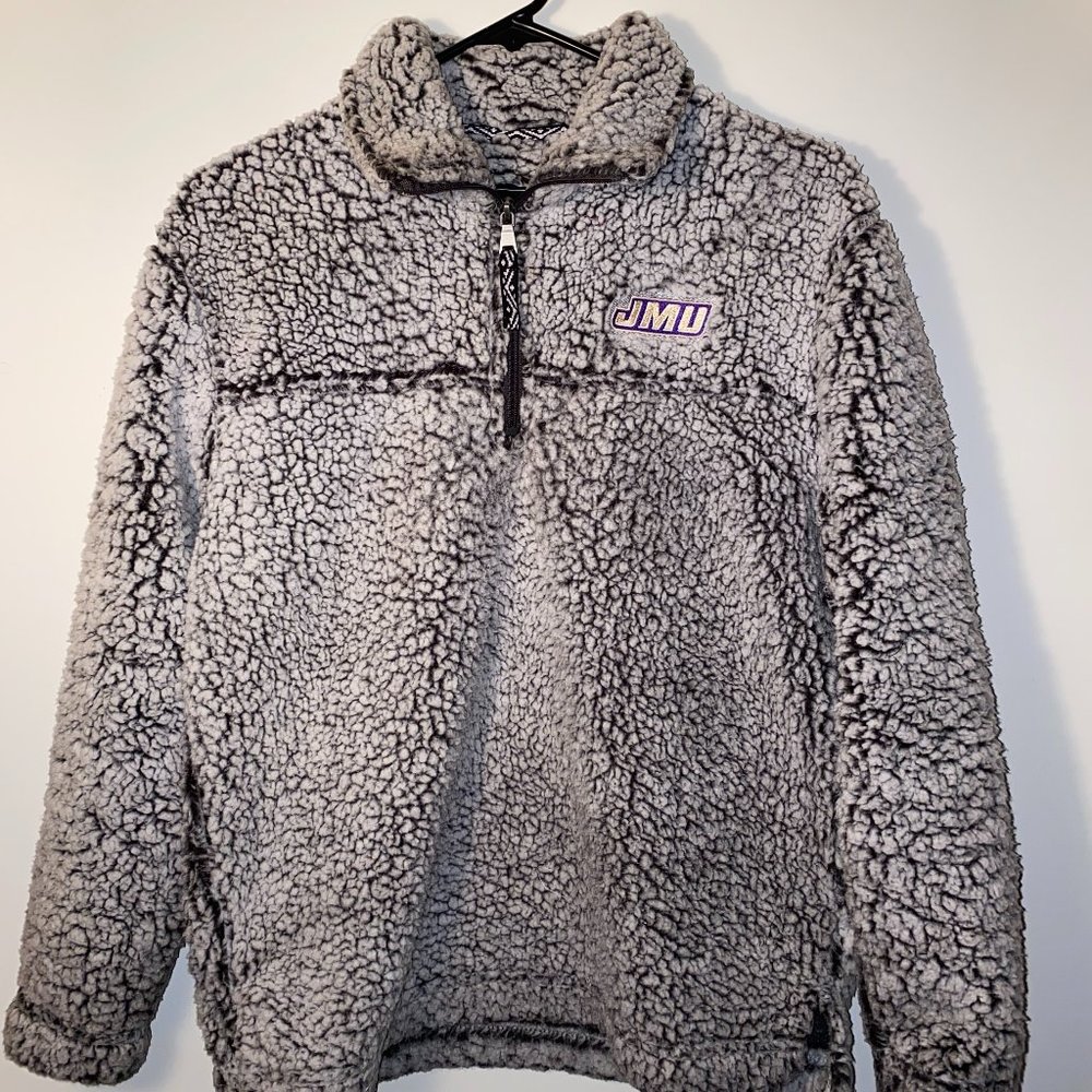 JMU Fuzzy Gray Quarter Zip